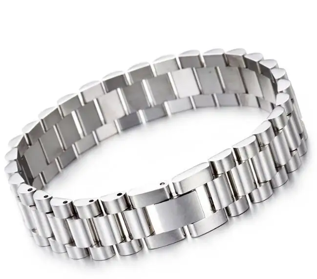 Браслет-цепочка из нержавеющей стали золотого цвета 15 мм 8 66 дюйма | Украшения и