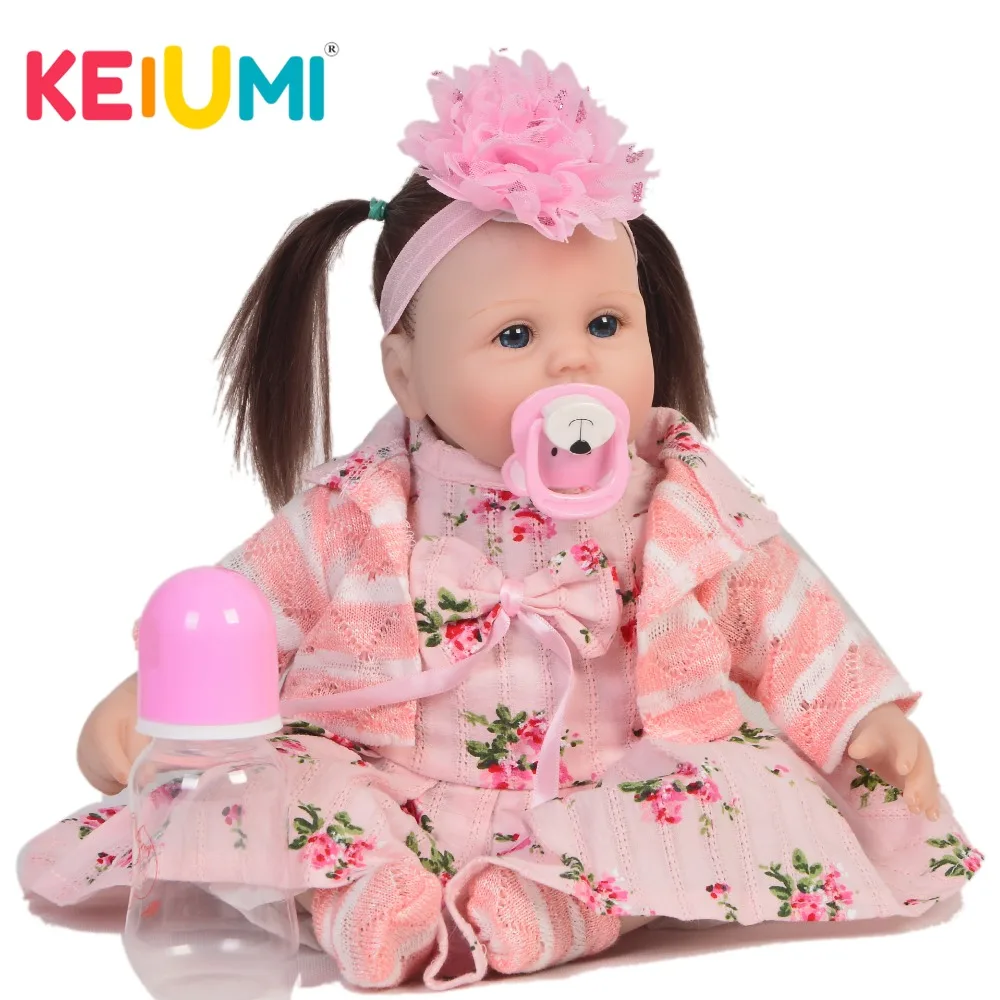 KEIUMI 43 см младенец новорожденный девочка сенсорный Настоящее Силиконовое тело 17