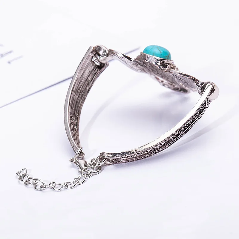 Женский богемный ретро винтажный тибетский серебряный браслет Сова Фатима слон
