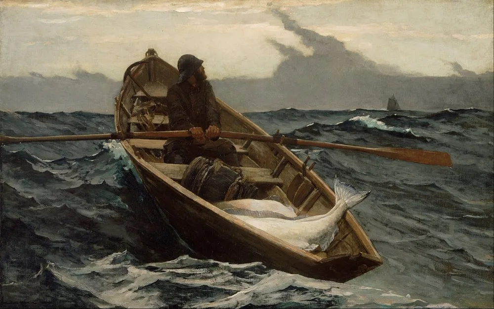 

wholesale painting # ARTIST Winslow Homer The Fog Warning / Halibut Fishing print art on canvas -Free shipping cost