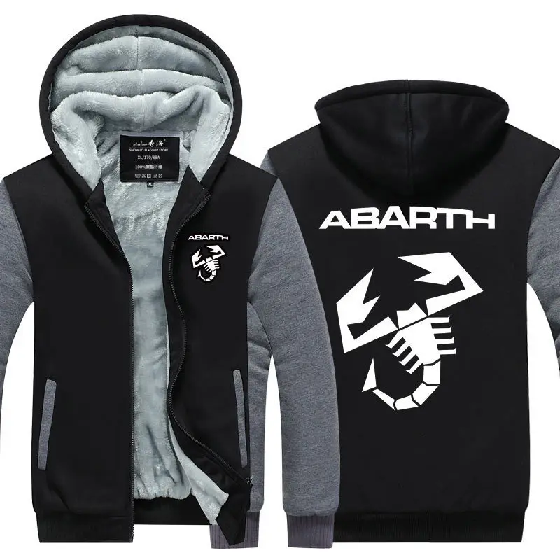 Abarth Толстовка для женщин мужские худи на молнии с капюшоном теплая шерсть Linner