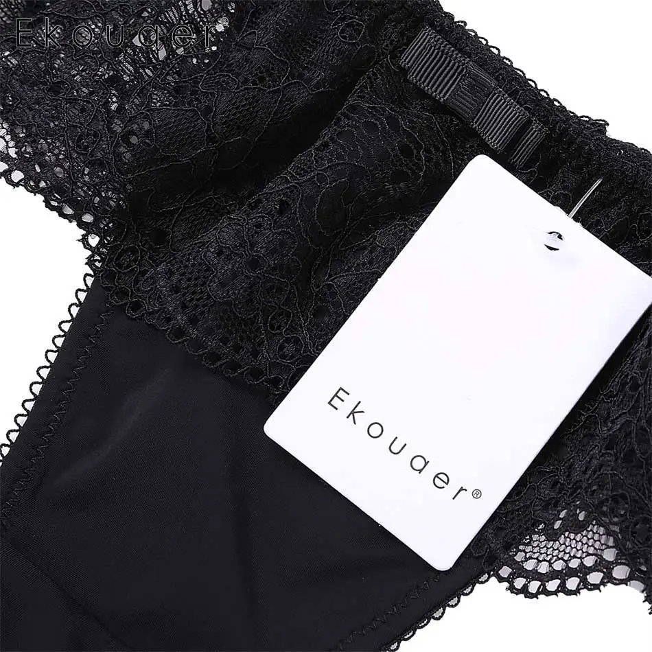 Ekouaer 3 шт./лот сексуальные кружевные стринги трусы нижнее белье женские Полностью