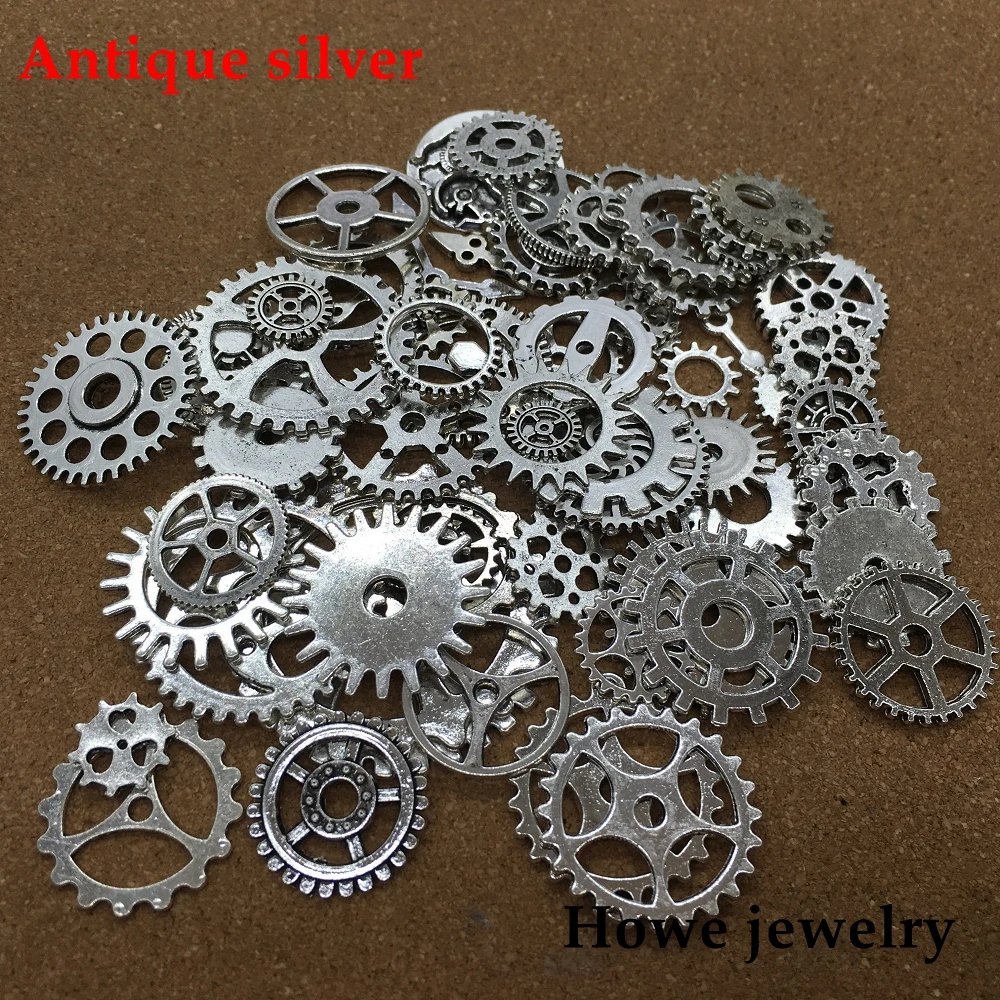 100 г антикварные серебряные часы в стиле стимпанк с зубцами и часами ювелирные