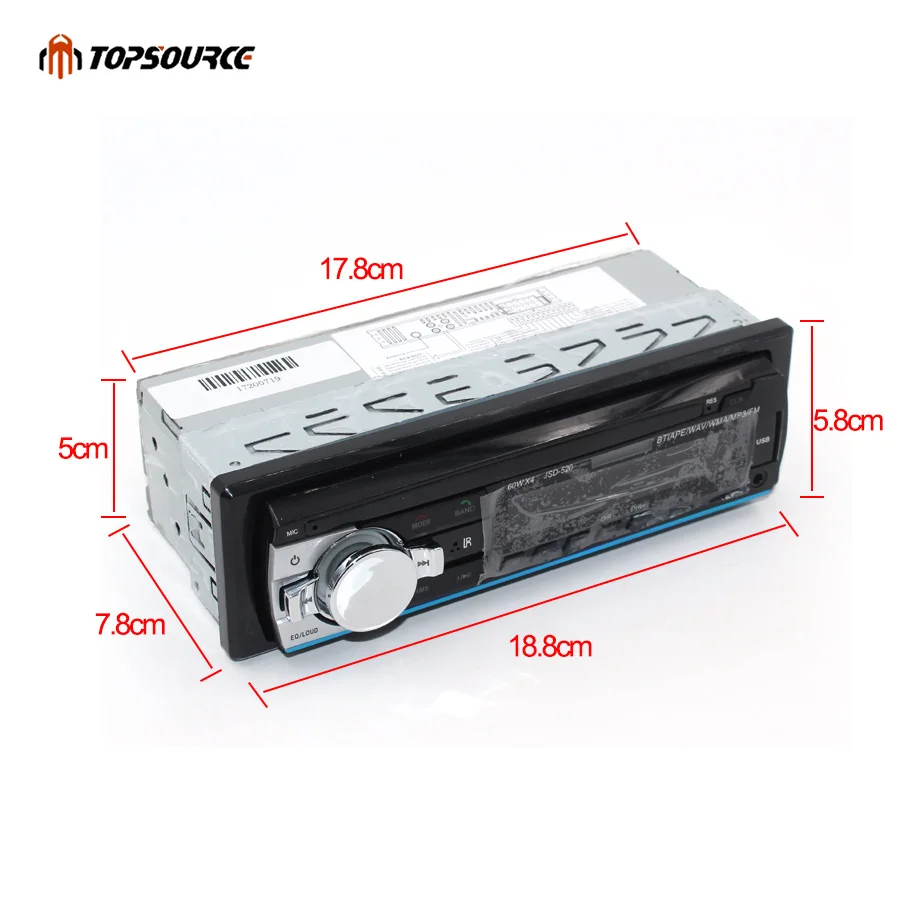 Topsource Bluetooth Стерео FM радио MP3 аудиоплеер 5 V Зарядное устройство USB AUX Автомобильная