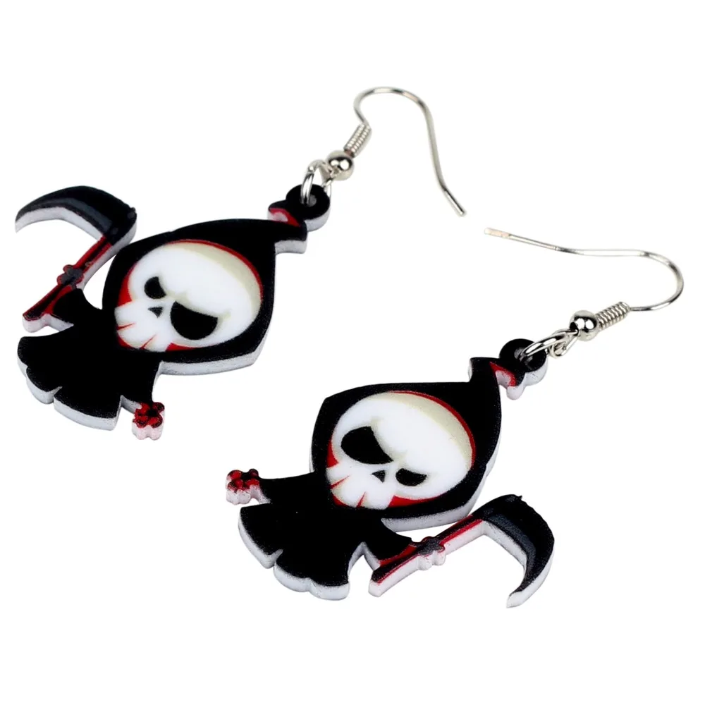 WEVENI акрил Хэллоуин милый жнец смерти серьги-подвески в форме капли аниме