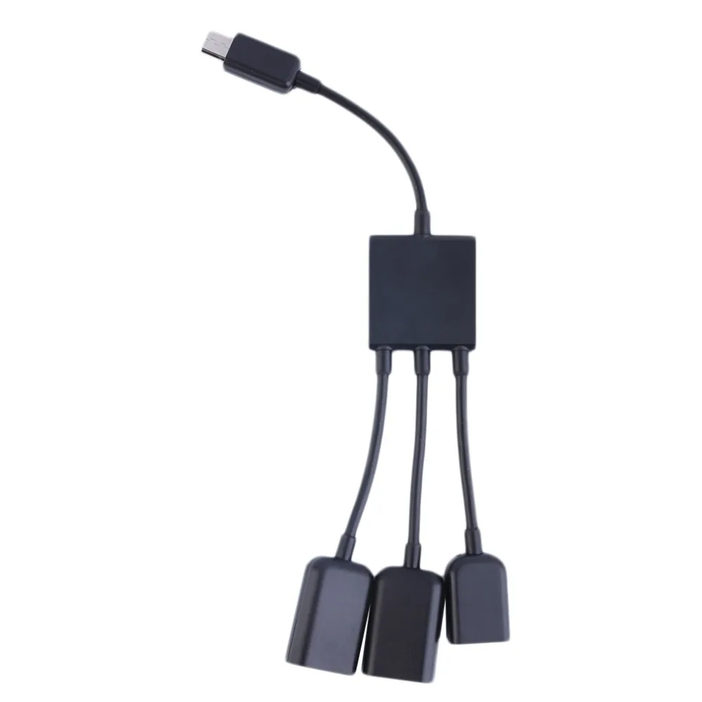 3 в 1 Micro USB концентратор для мужчин и женщин двойной 2 0 хост OTG Кабельный адаптер