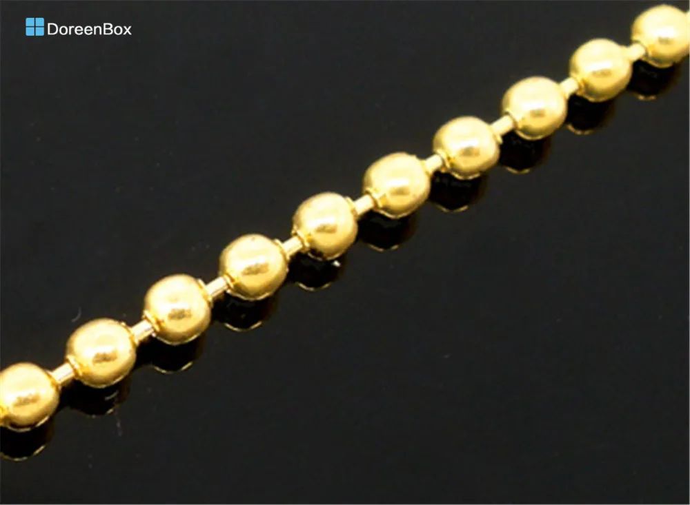 Doreen Box Lovely 800 см золотая цепочка из цветных шариков диаметр 2 мм. (B04259)|color ball chain|chain