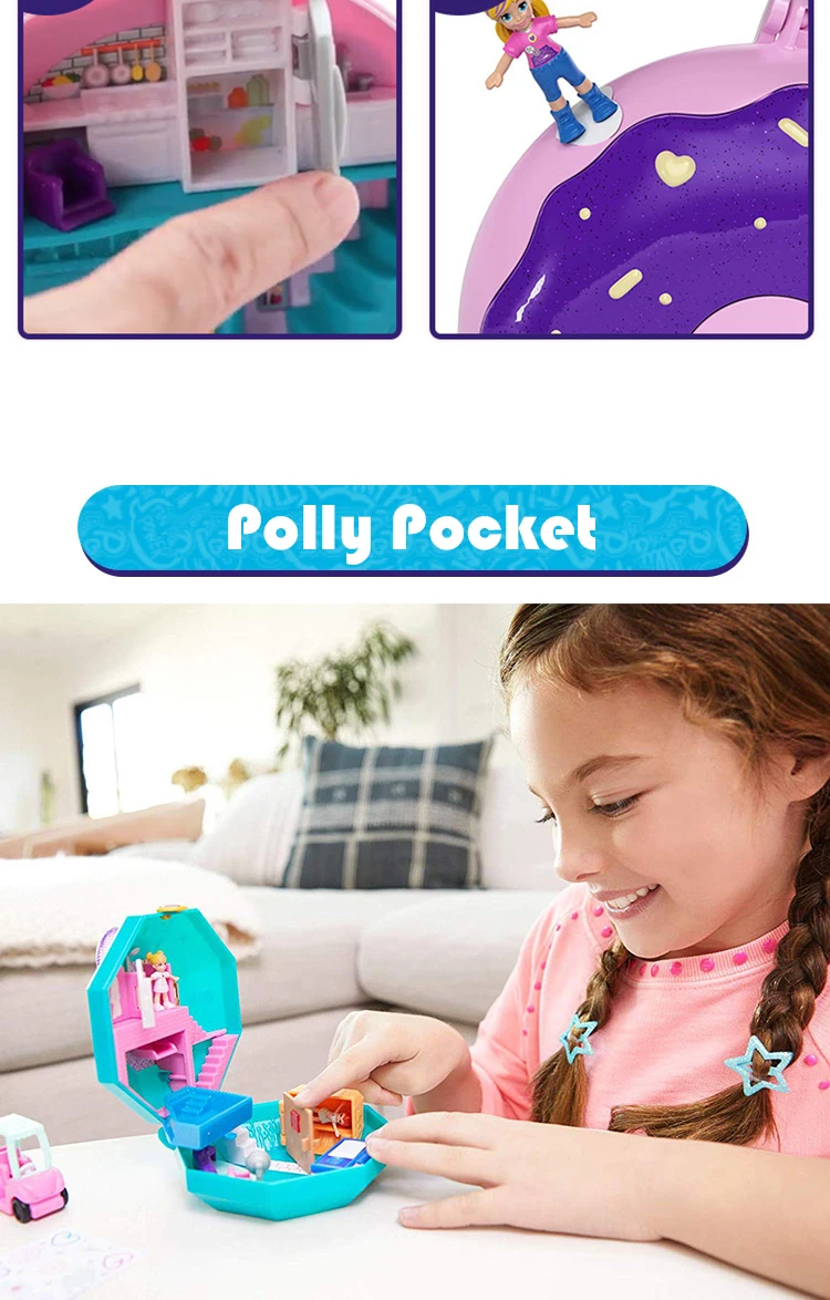 Оригинальная Polly Pocket World мини кукла с сокровищами дом девочка принцесса аксессуары музыкальные куклы коробка музыкальная шкатулка детские игрушки Juguetes