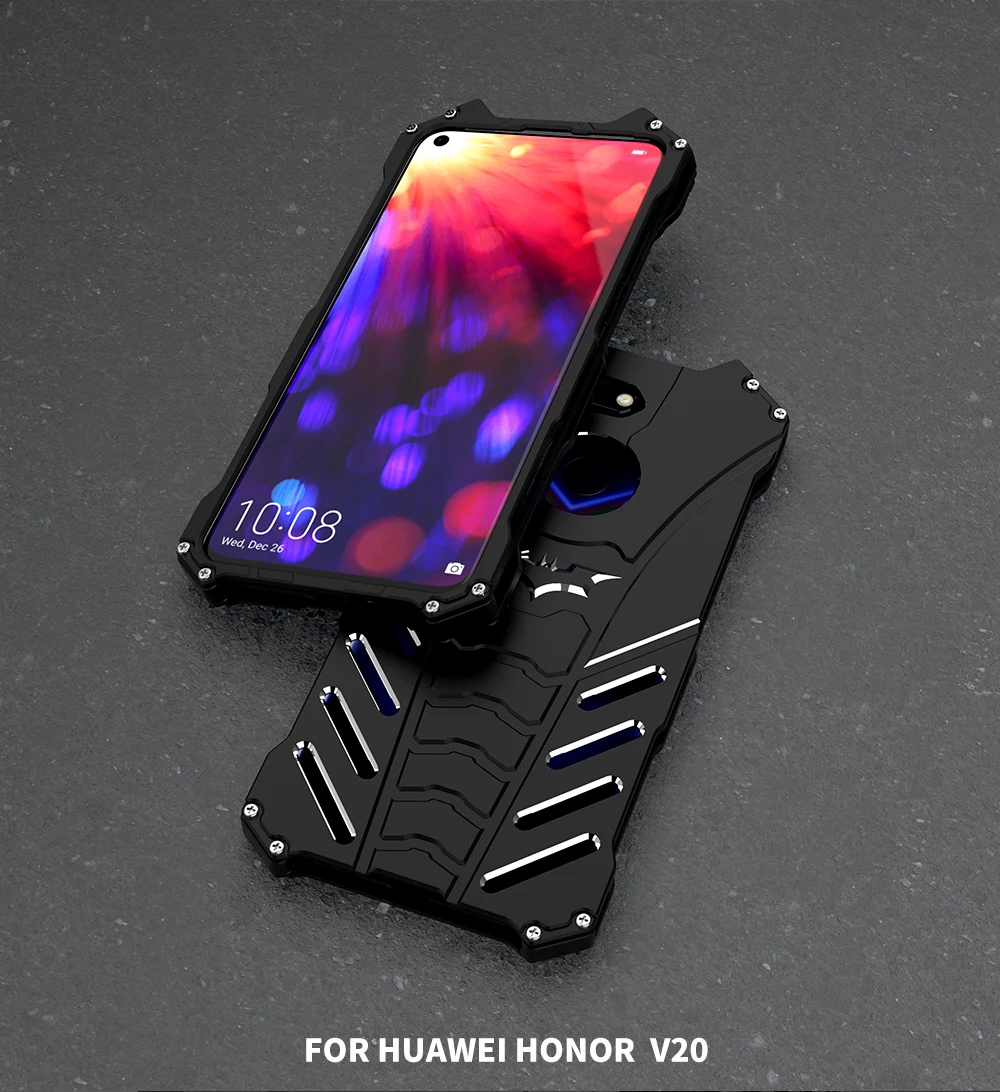Ударопрочный металлический чехол для huawei Honor 20 Pro View 20 V20 20i 20S жесткий алюминиевый теплоотвод для спорта на открытом воздухе+ ремни