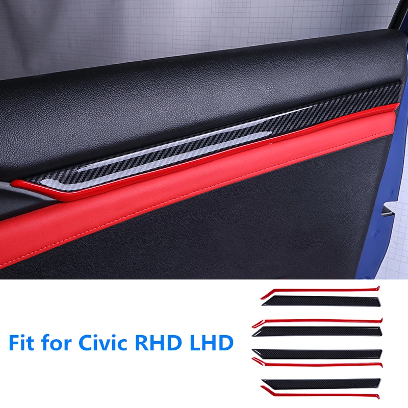 Option 1 Фортепиано красный Интерьер Литье крышка ABS Decroation крышка планки для Honda Civic 10th LHD стайлинга автомобилей - Название цвета: Option 1
