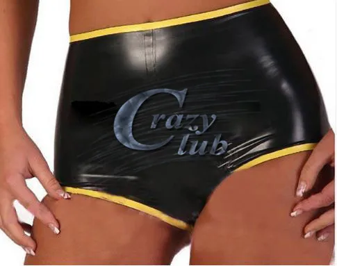 Latex Boyshort Women SEXY Underwear With Trims High Waist Fetish Under Pants Shorts Erotic Sexy Lingerie Teddy | Тематическая