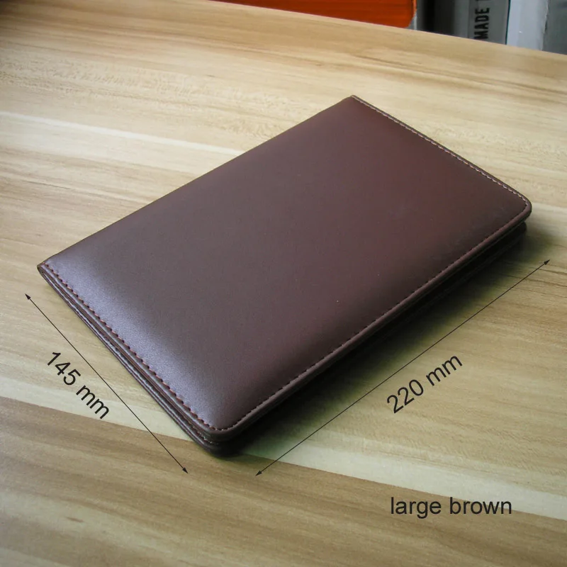large brown PU кожаная папка Меню крышка меню держатель кожаный держатель меню Органайзер офисный блокнот папка для файлов гостиничный Ресторан чехол для купюр - Цвет: large brown