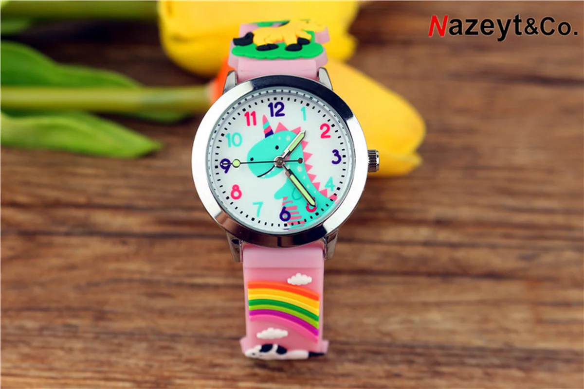 2021 Симпатичные с рисунками для детей динозавр кварцевые часы мальчиков и девочек