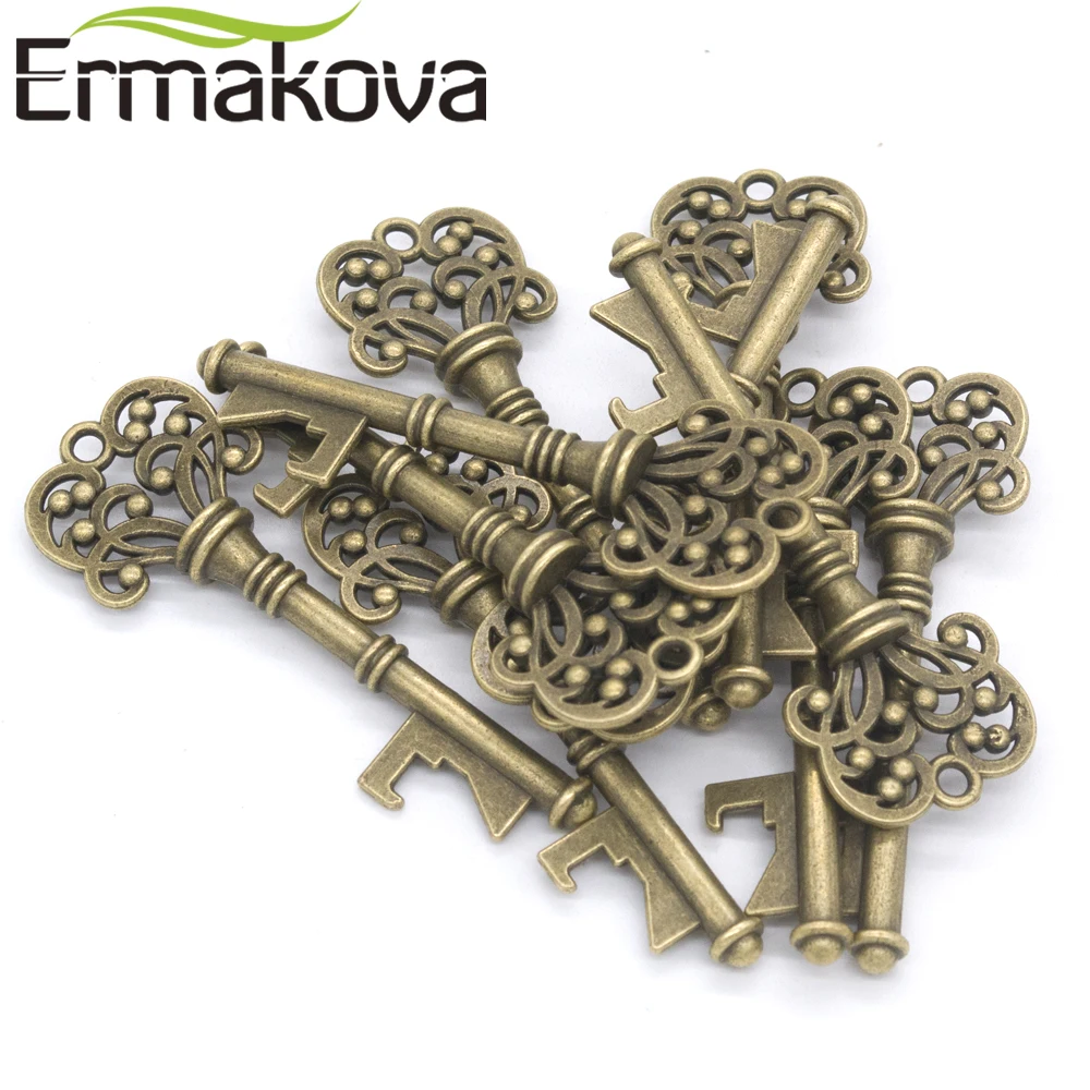 ERMAKOVA 50 шт./лот DIY металлический скелет ключ формы открывалка для бутылок открывалка для пива деревенский Свадебный декор свадебный подарок