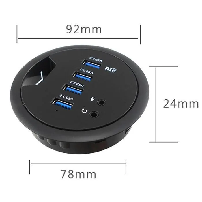 USB 3 0 разветвитель 4 портовый круглый концентратор с разъем для подключения