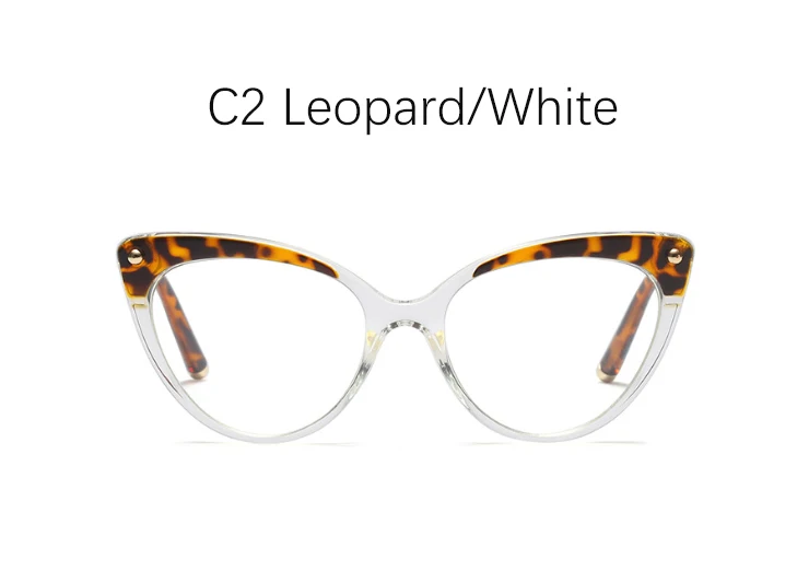 C2 Leopard White Очки, Прозрачная женская оправа, очки, Ретро стиль, кошачий глаз, прозрачные, поддельные очки, оправа для женщин, Ретро стиль, цветок, оправа для женщин - Цвет оправы: C2 Leopard White