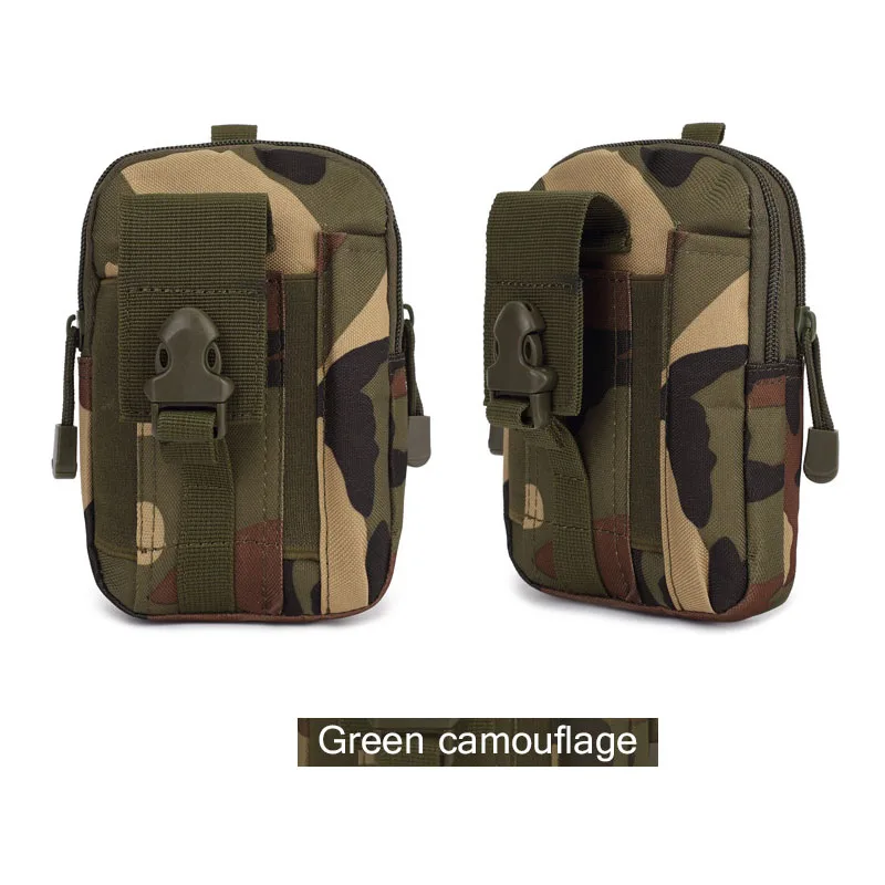 Green camouflage Мужская тактическая Сумка Molle, поясная сумка, маленький карман, военная поясная сумка, чехлы для телефона, для бега, путешествий, кемпинга - Цвет: Green camouflage