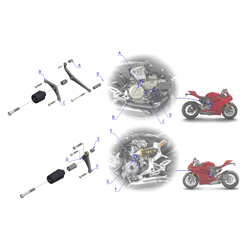 Рамка слайдер обтекатель защита двигателя от падения протектор для Ducati 1199 1290 959