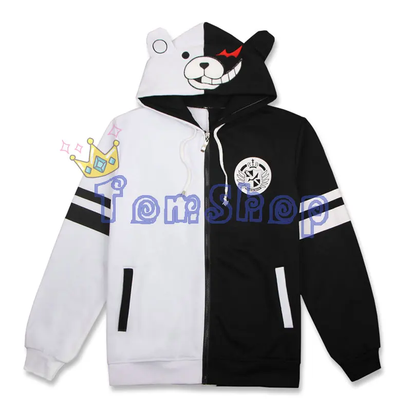 Аниме Danganronpa Косплей Монокума костюм унисекс толстовки с капюшоном верхняя