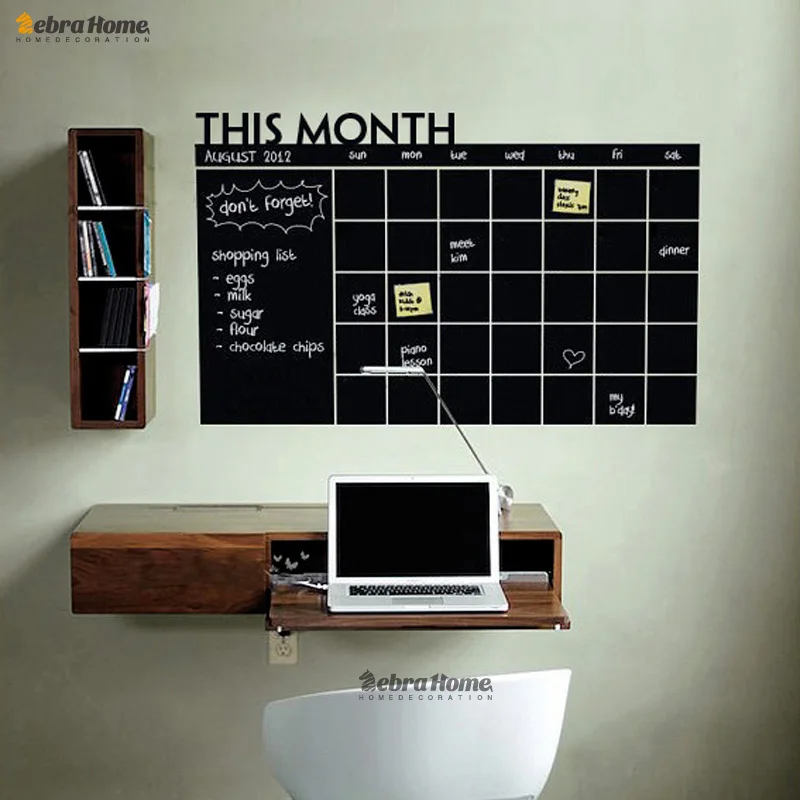Diy ежемесячный планировщик доске виниловые Настенные календари наклейки фрески