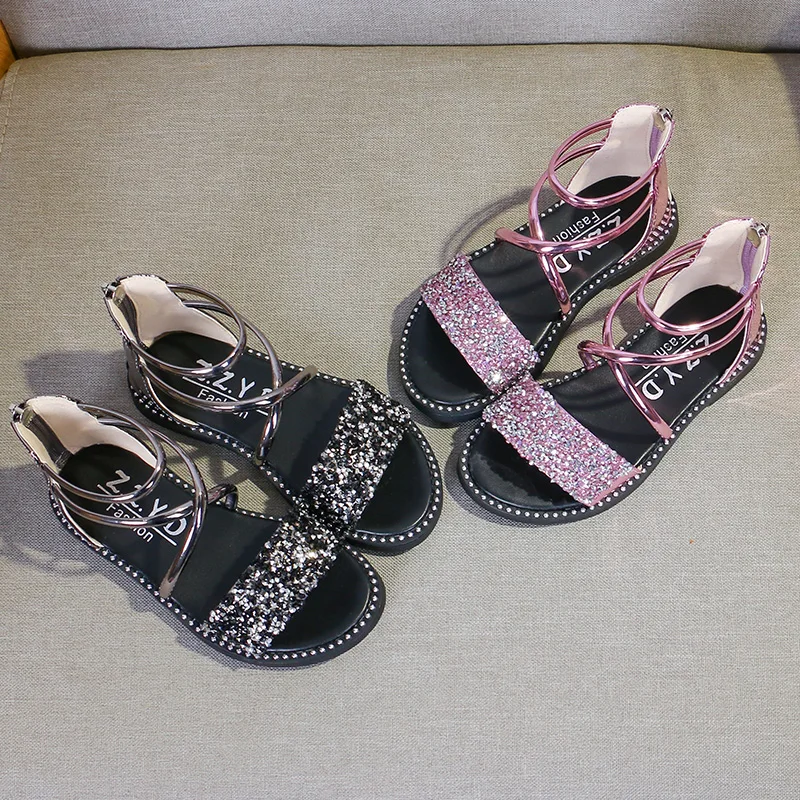 Сандалии для девочек Новинка лета 2019 модная детская школьная обувь маленьких
