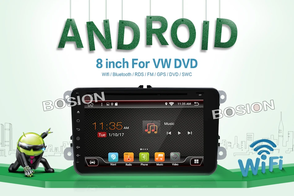 2Din Android 7 1 стерео радио 8 дюймов HD 1024*600 Экран 4 ядра автомобильный DVD gps для VW Passat