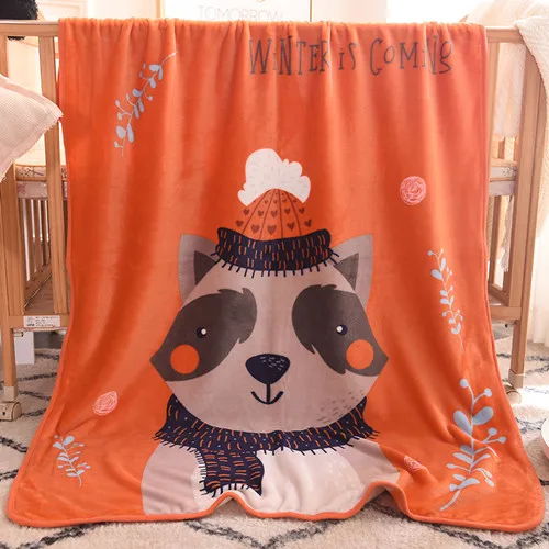 Raccoon Одеяла для новорожденных, супер мягкие, летние, 140 см X 100 см, INS, скандинавские животные, цветные, для кроватки, повседневная, спальная кровать, муслин, пеленка - Цвет: Raccoon