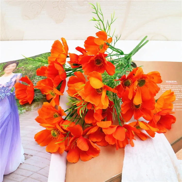 Artificial Flowers Coreopsis Bouquet Silk For Wedding Home Party Decoration Festival Decor Fake | Дом и сад