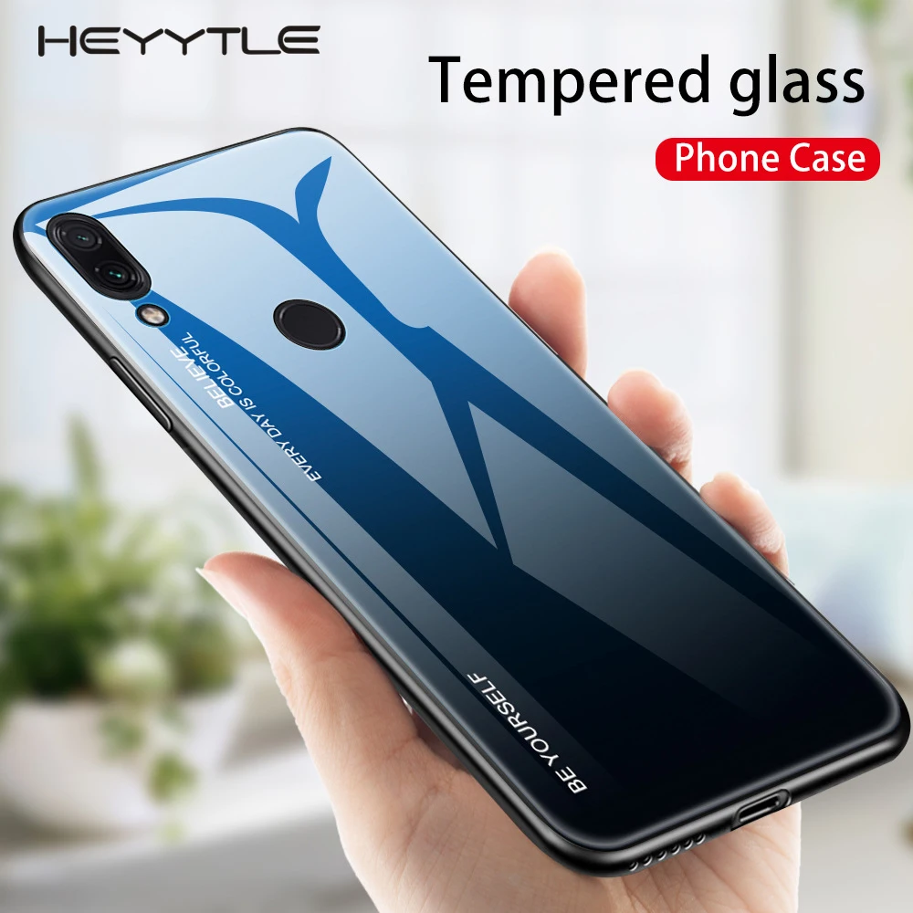 Чехол из закаленного стекла для Xiao mi Red 6A 6 Note 5 7 Pro чехол s градиентные цвета TPU Xiaomi 8