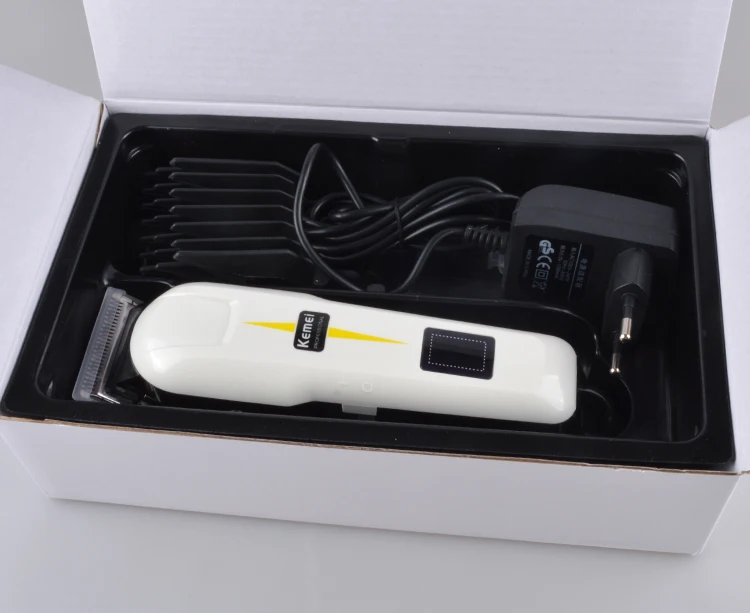Kemei KM-809A мощный ЖК-Электрический профессиональный триммер для волос аккумуляторная бритва Беспроводная Регулируемая машинка для стрижки волос для парикмахерской