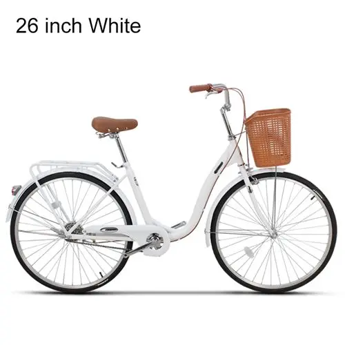 26 inch White Феникс 20 ''24'' 26 ''женский велосипед для взрослых Ретро городской студенческий велосипед барабанный тормозной велосипед для женщин bisiklet bicicleta bicicletas - Цвет: 26 inch White