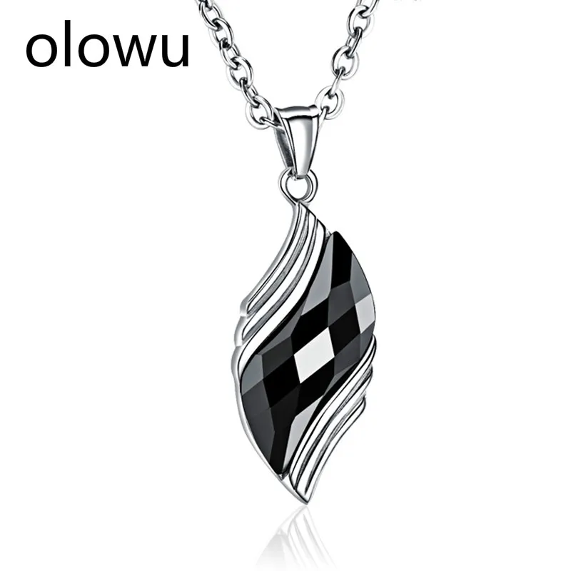 Ожерелье с подвеской olowu женское и мужское модное серебряное из нержавеющей