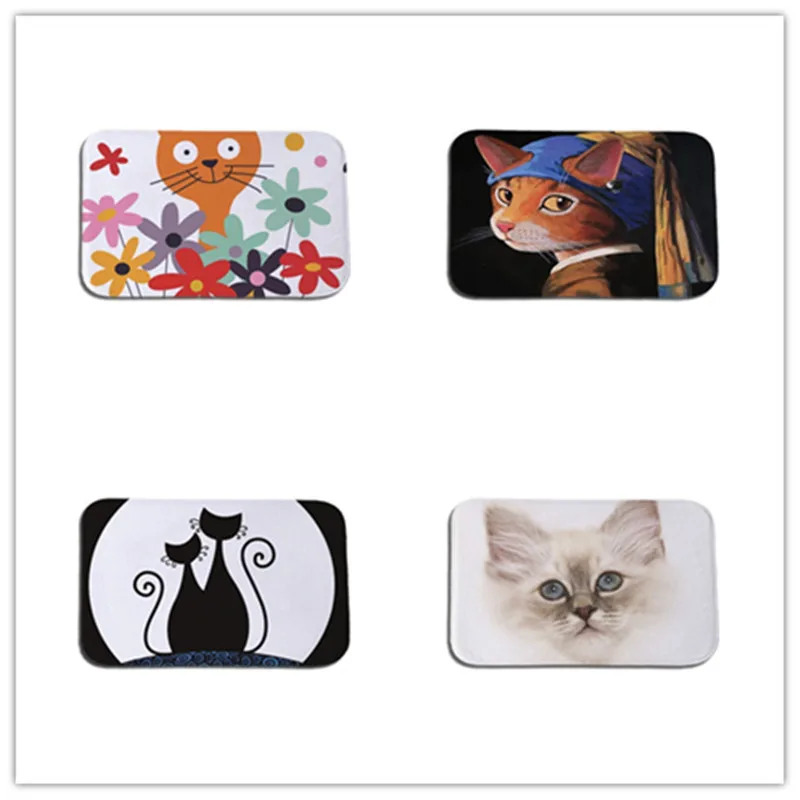 Коврик для входной двери с мультяшным котом коврик прихожей водопоглощающий