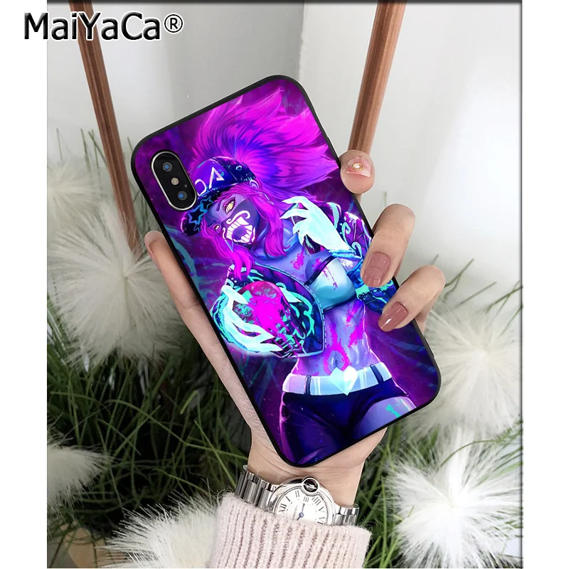 MaiYaCa virtual girl band KDA Akali TPU мягкие Аксессуары для телефона чехол Apple iPhone 8 7 6 6S Plus X XS MAX 5 5S