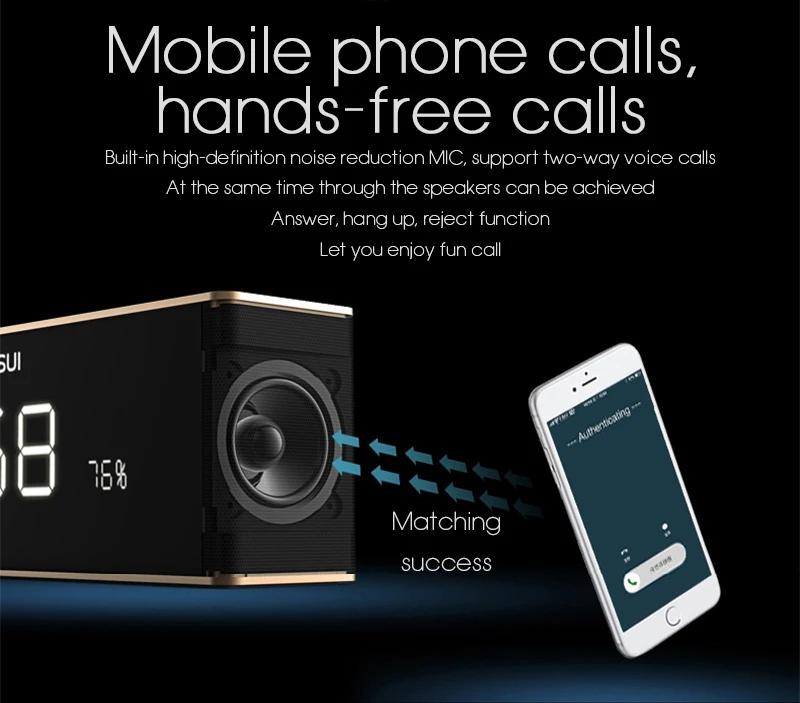 Dbigness портативный Bluetooth динамик будильник fm-радио стерео Bluetooth 3,0 гарнитура с микрофоном светодиодный дисплей TF слот 3,5 мм AUX