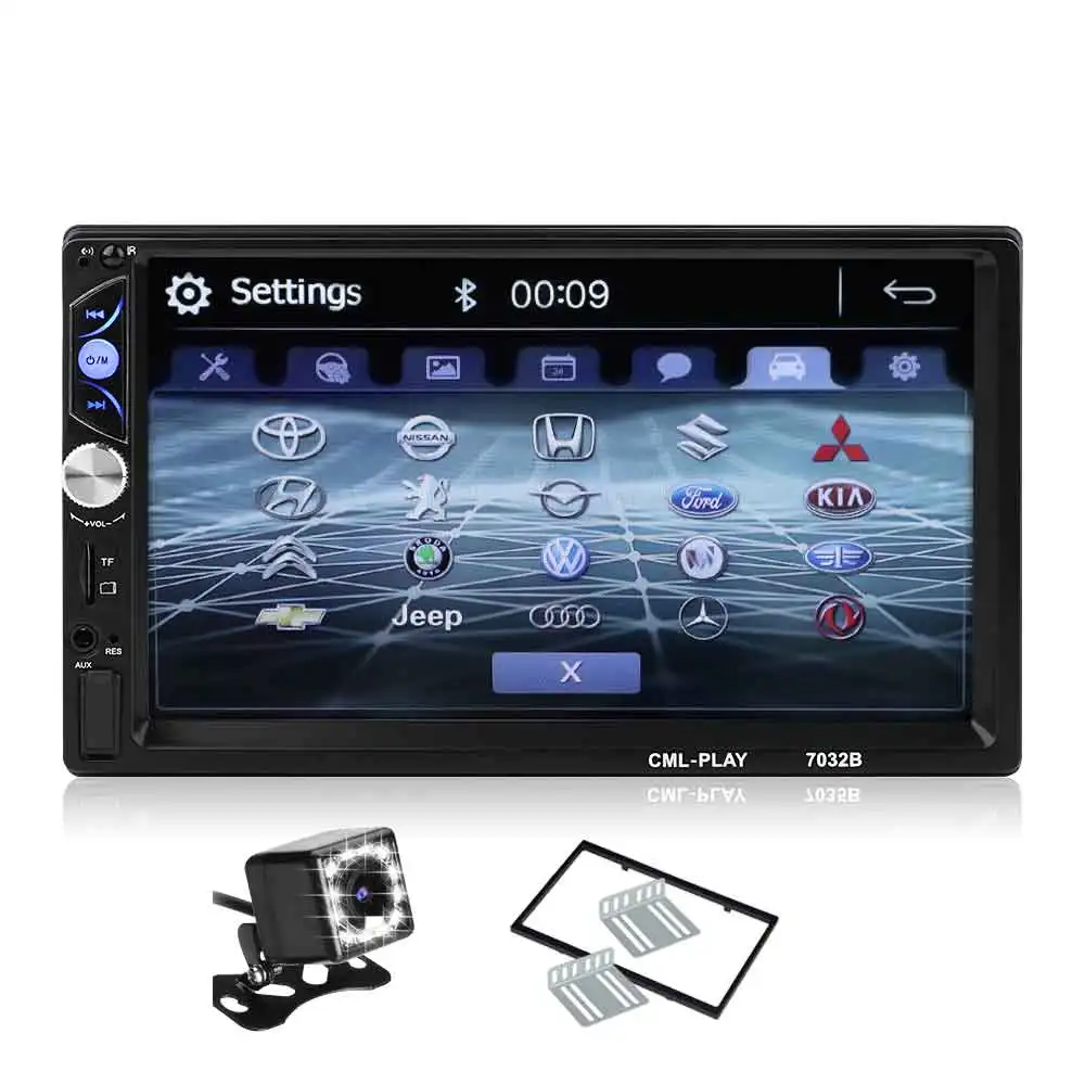 12 camera with frame Mirror link Android 9,0 2 din автомобильное радио Авторадио 7 ''мультимедийный плеер Bluetooth handsfree FM/TF/USB камера заднего вида автомобильное радио - Цвет: 12 camera with frame