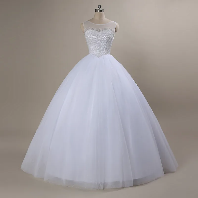 Женское бальное платье QQ Lover на бретельках с жемчугом и бусинами 2019|wedding gowns|bridal