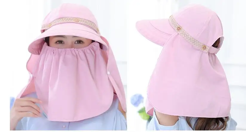 PLOERMIN Sun Женская Летняя шляпка Sunbonnet Sun Anti-uv летняя шляпа складная шляпы для рыбалки Женская наружная полная защита Кепка