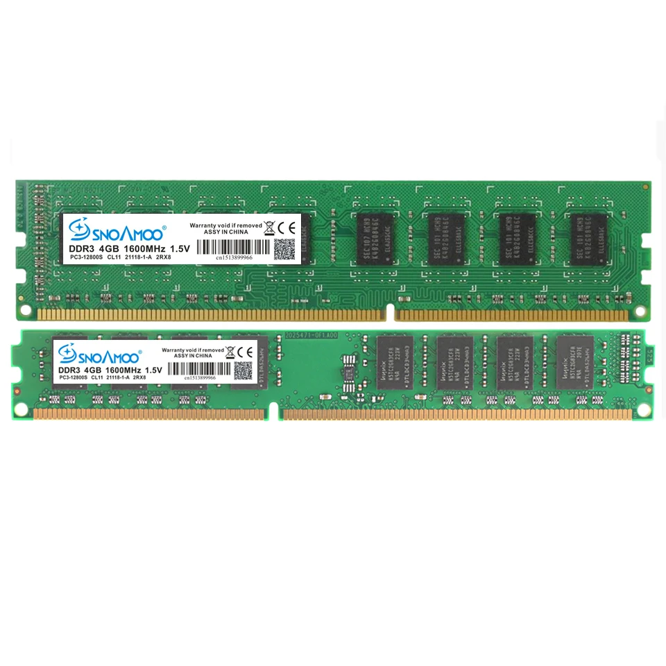 Память для настольного ПК SNOAMOO DDR3 ОЗУ 4 Гб 1333 МГц PC3 10600S 240 pin 2 1600 DIMM Intel компьютера