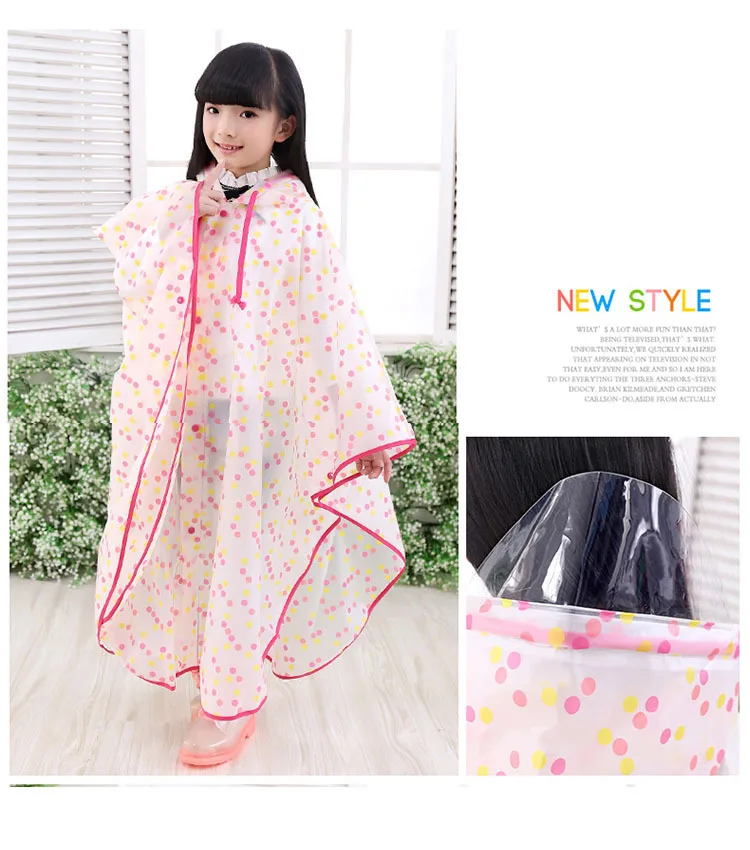 Polka Dot Kids Raincoat Waterproof Children's Rainwear Wind Resistant Rain Poncho For Children Cartoon Kid regenkleding|ponchos for children|rain