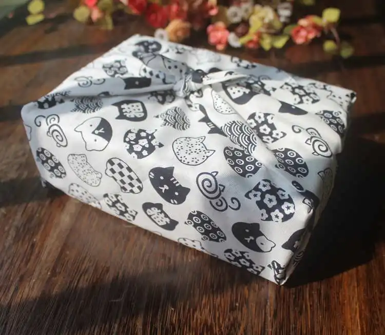 Японский стиль большой носовой платок furoshiki хлопок /кошка печатных/много использования