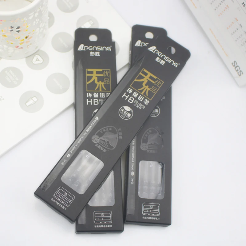 12pcs HB pencil crayons matite potloden escolar papelaria black standaard pencils lot plastic criativa for kids school material |