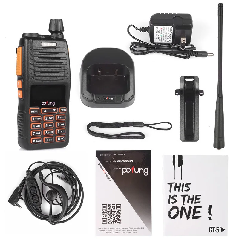 Двухдиапазонная рация Baofeng VHF/UHF 136 174/400 520 МГц два диапазона PTT FM Ham 2000 мАч Pofung