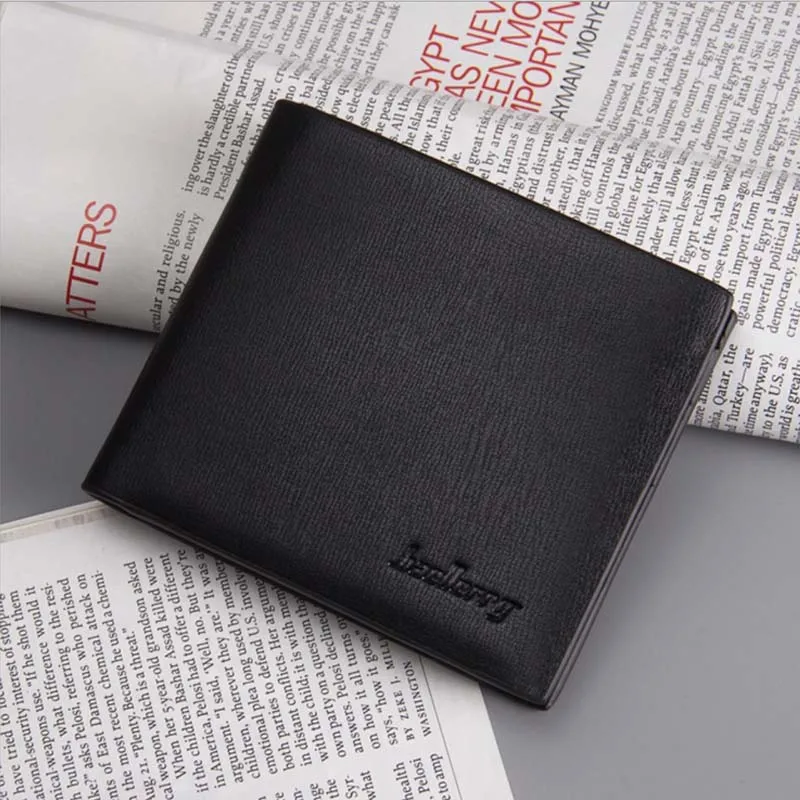 BlackH Ультратонкий кошелек с отделением для карт, Ретро стиль, Короткий Мужской кошелек,, кошелек для монет, кошельки из искусственной кожи, студенческие сумки для денег - Цвет: BlackH