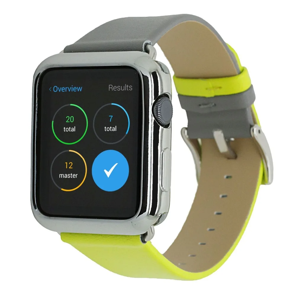 Модный двухцветный ремешок для часов для Apple Watch 38 мм 40 мм ремешок из натуральной кожи для iWatch 42 мм 44 мм Серия 1 2 3 4 браслет