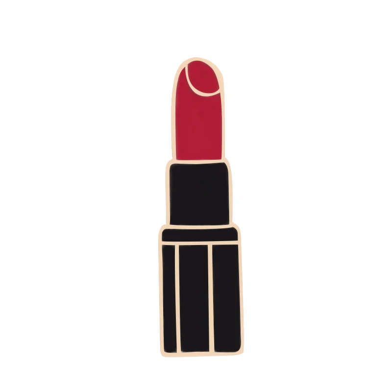 Lipsticks Модная брошка мультфильм красные помады Вишневое сердце эмалированные булавки Женская бутоньерка значок на платье Макияж Ювелирные изделия Аксессуары для девочек Подарки - Окраска металла: Lipsticks