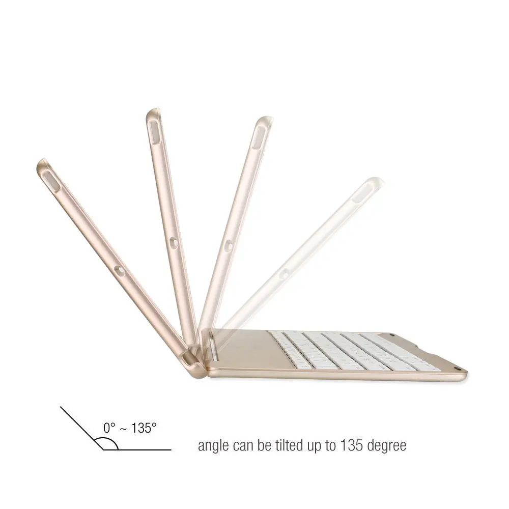 Чехол Kemile для беспроводной Bluetooth клавиатуры 7 цветов со светодиодной подсветкой