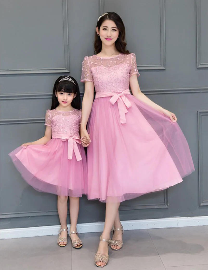 2017 одинаковые свадебные платья для матери и дочери кружевные дочки на свадьбу
