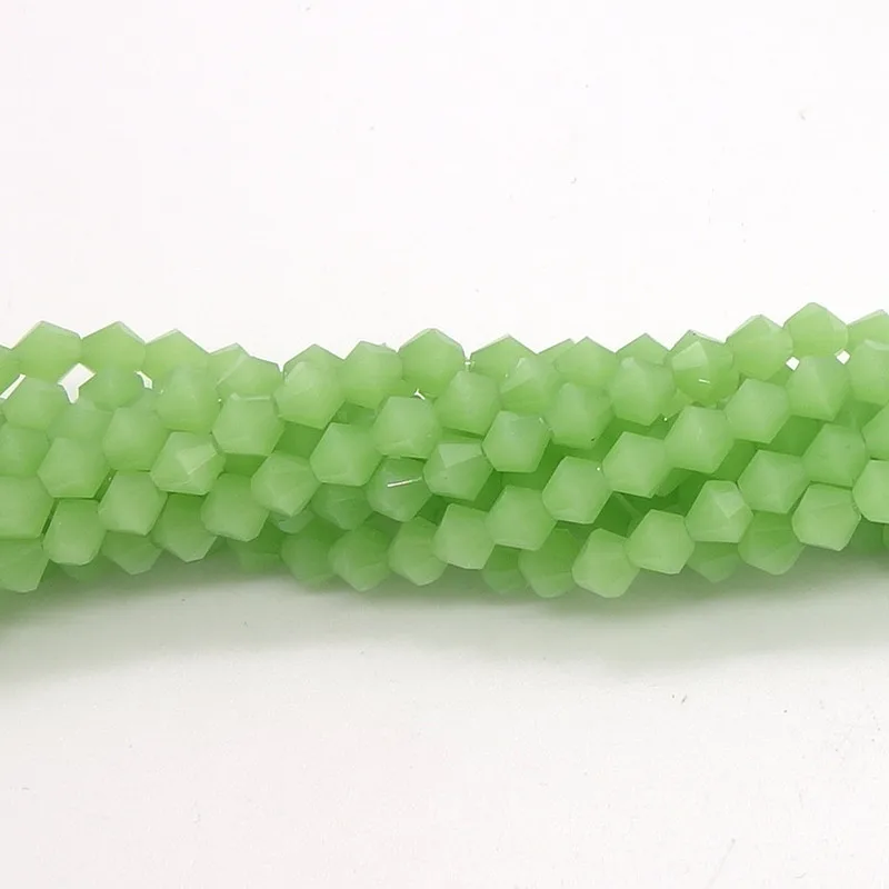 light green 200 шт ювелирные изделия биконус Кристалл Стекло россыпью разделитель 4 мм бусины DIY - Цвет: light green