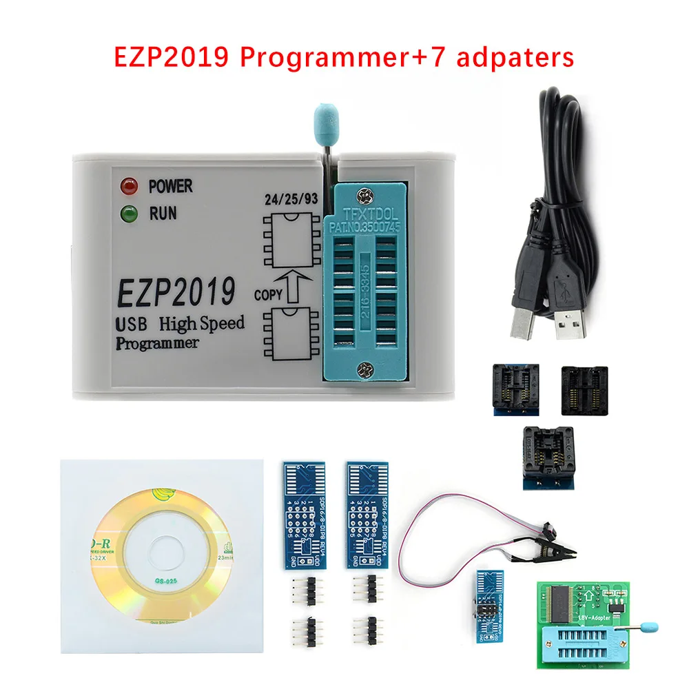 EZP 7 ADAPET Ezp EZP2019 с высоким уровнем Скорость USB SPI программатор+ 7dapters Поддержка 24 25 93 EEPROM 25 флэш-память, BIOS Чип - Цвет: EZP 7 ADAPET